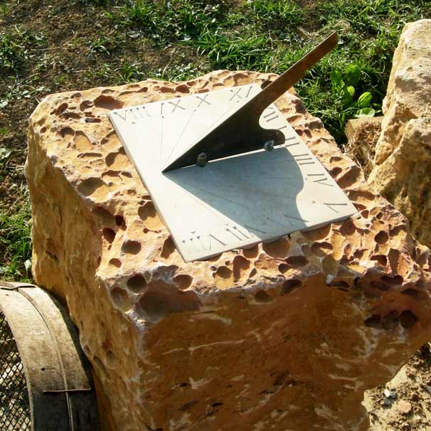 Commissions - bespoke stonemasonry for house and garden. Sundial.